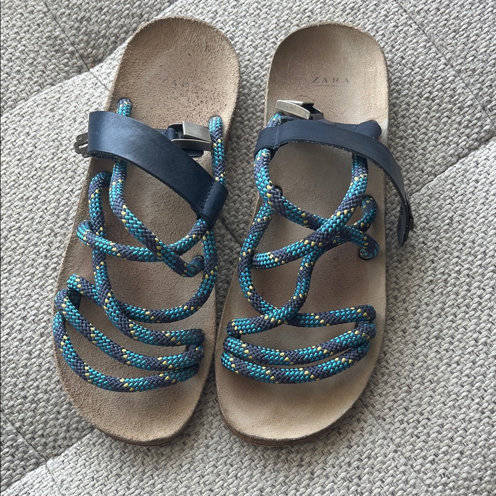 Zara Multicolour Strappy Sandals ( Zara Size 40 / 7.5 )